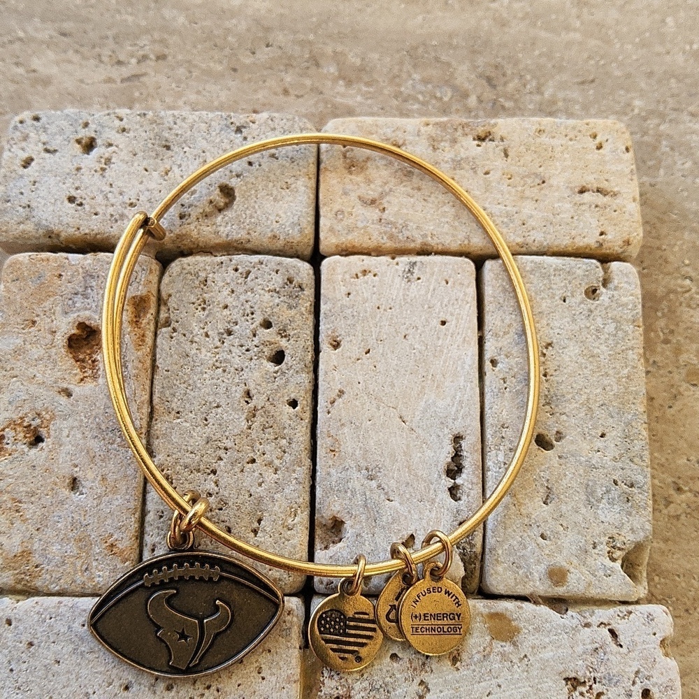 Alex and Ani gold NFL Houston Texans bracelet with charms - Picture 3 of 5